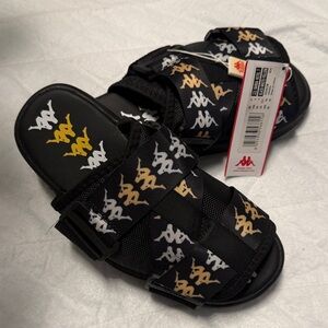 Kappa Kids Black Sandals with White and Gold Accents NEW NEW UNISEX